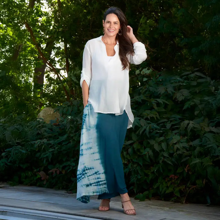 Elsie & Zoey Swim Shirt Lila Deep V-Neck Cover Up Top with Front Pocket