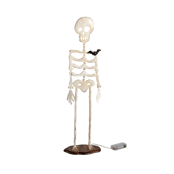 MUD PIE SMALL LIGHT UP SKELETON SITTER