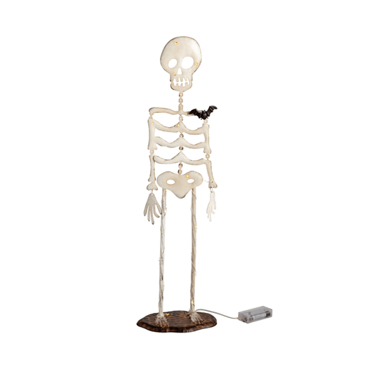 MUD PIE SMALL LIGHT UP SKELETON SITTER