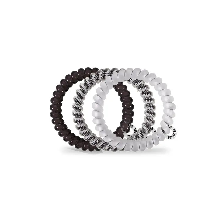 Teleties Spiral Hair Coils | Small | Silver Flames Hair Ties