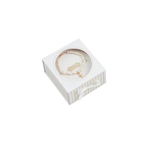 MUD PIE GOLD BOXED CROSS BRACELET