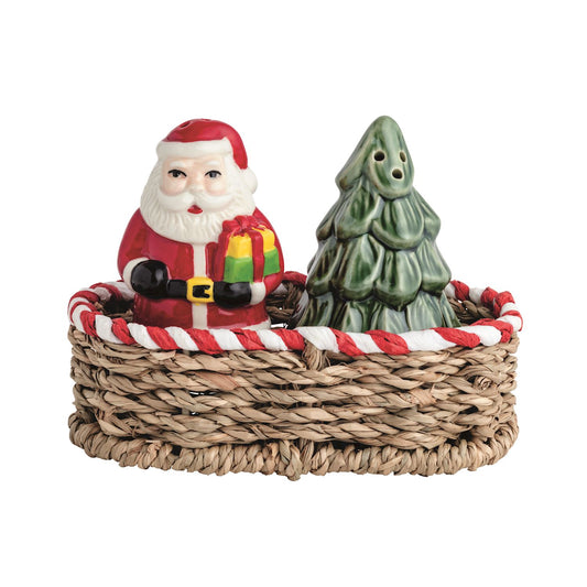 Mud Pie  Santa & Tree Salt & Pepper Set
