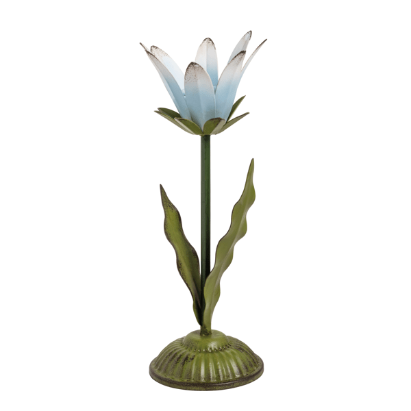 MUD PIE LARGE METAL FLOWER TAPER HOLDER