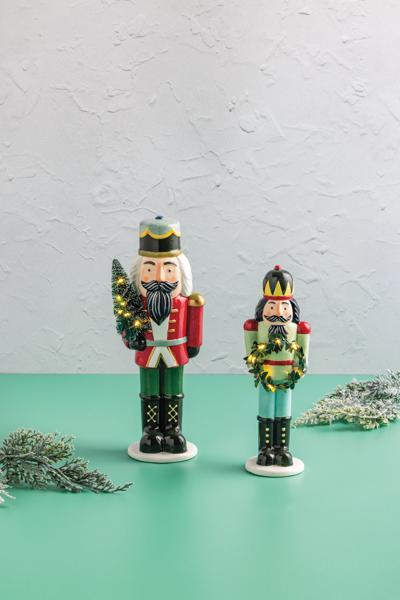 MUD PIE LARGE LIGHT-UP NUTCRACKER SITTER