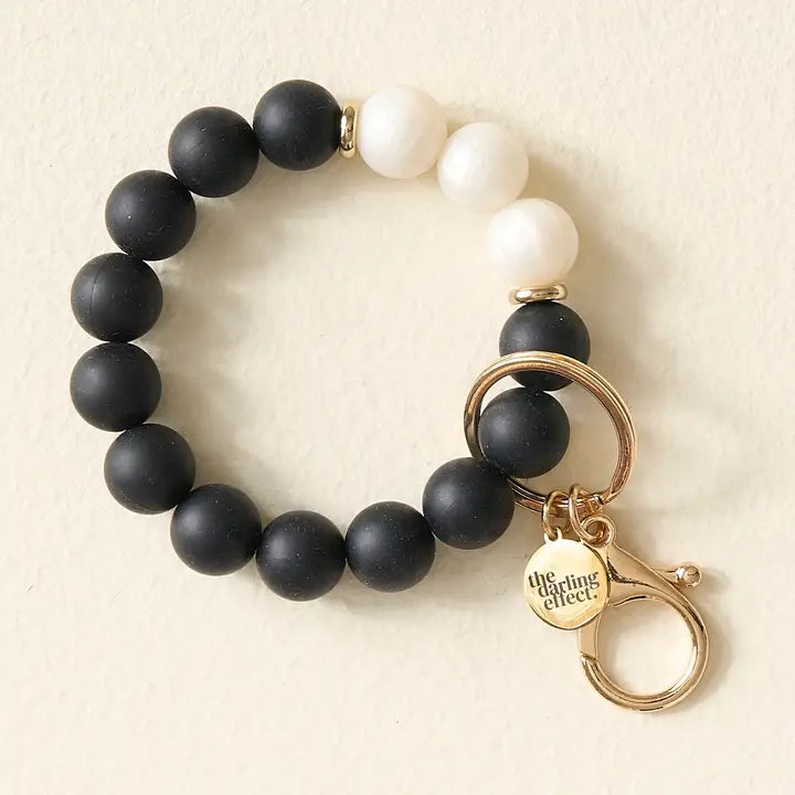 The Darling Effect Hands-Free Silicone Beaded Keychain Wristlet - Midnight Glam