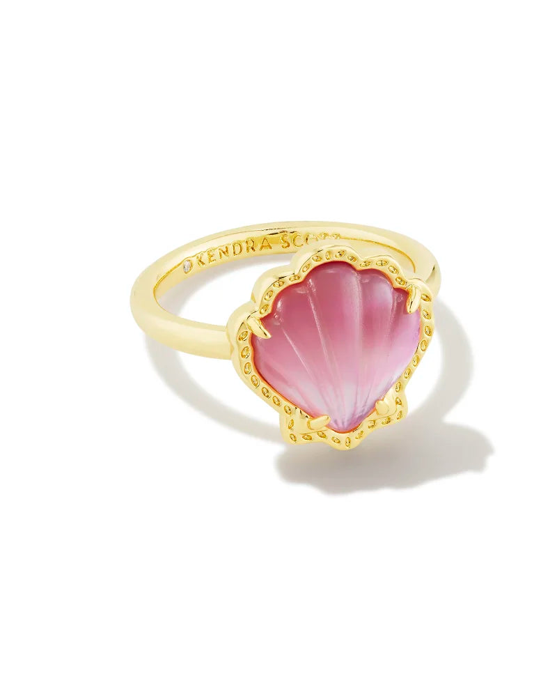 Kendra Scott Brynne Gold Shell Band Ring in Blush Ivory Mother-of-Pearl