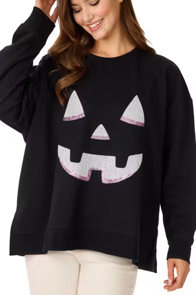 MUD PIE JACK-O-LANTERN SPARKLE ONE SIZE SWEATSHIRT