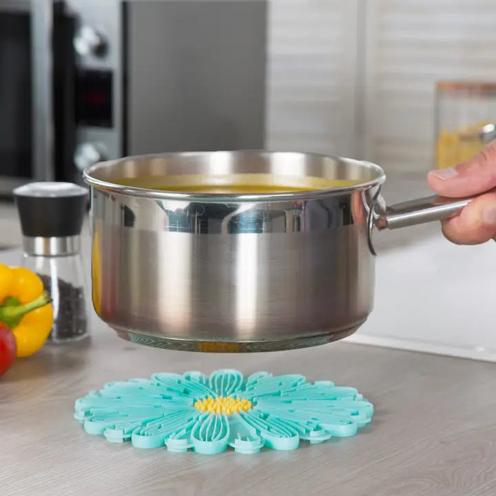 Charles Viancin Daisy Trivet (Aqua) 6"