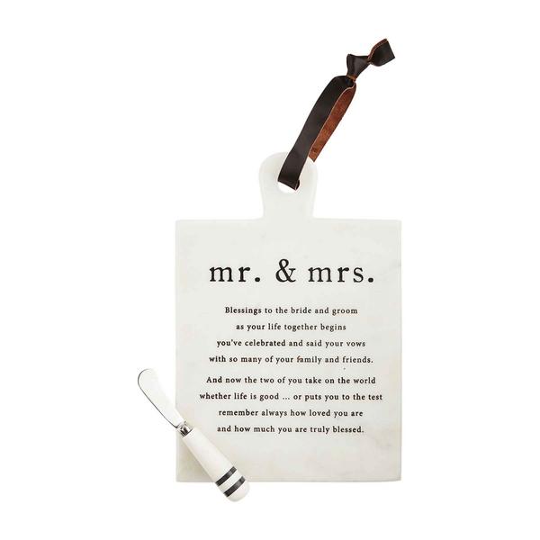 MUD PIE MR. & MRS. MARBLE BOARD SET