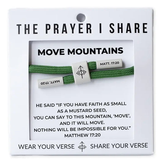 THE PRAYER I SHARE Move Mountains Bracelet, Christian Cord Bracelet