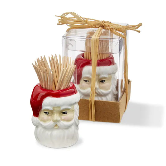 tag Vintage Santa Toothpick Holder Set