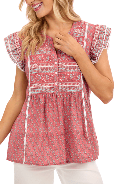 MUD PIE MARINA FLUTTER TOP