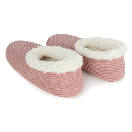 Snoozies! Womens Solid Corduroy Slipper With Memory Foam Sole Peach Beige