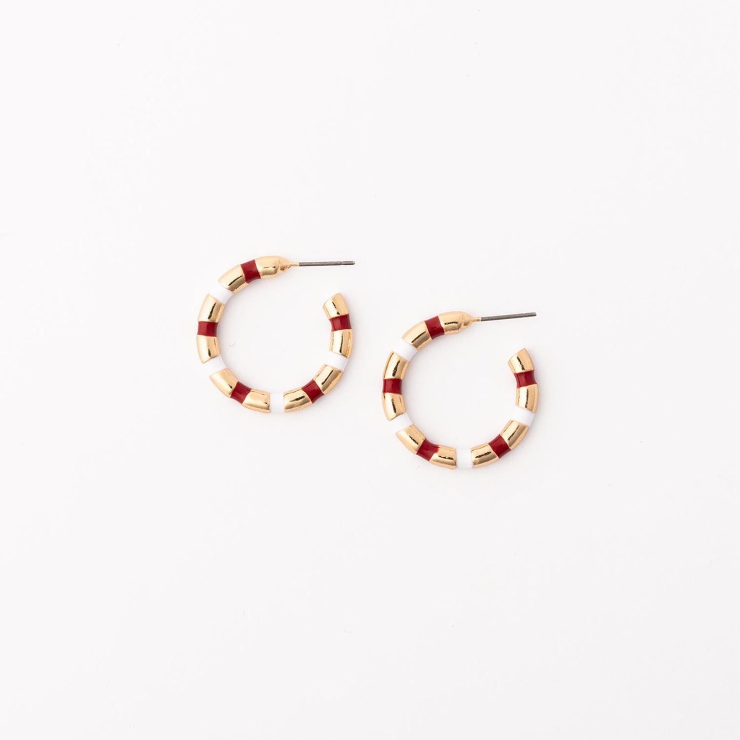 Michelle Mcdowell  Earrings Nellie Crimson & White S