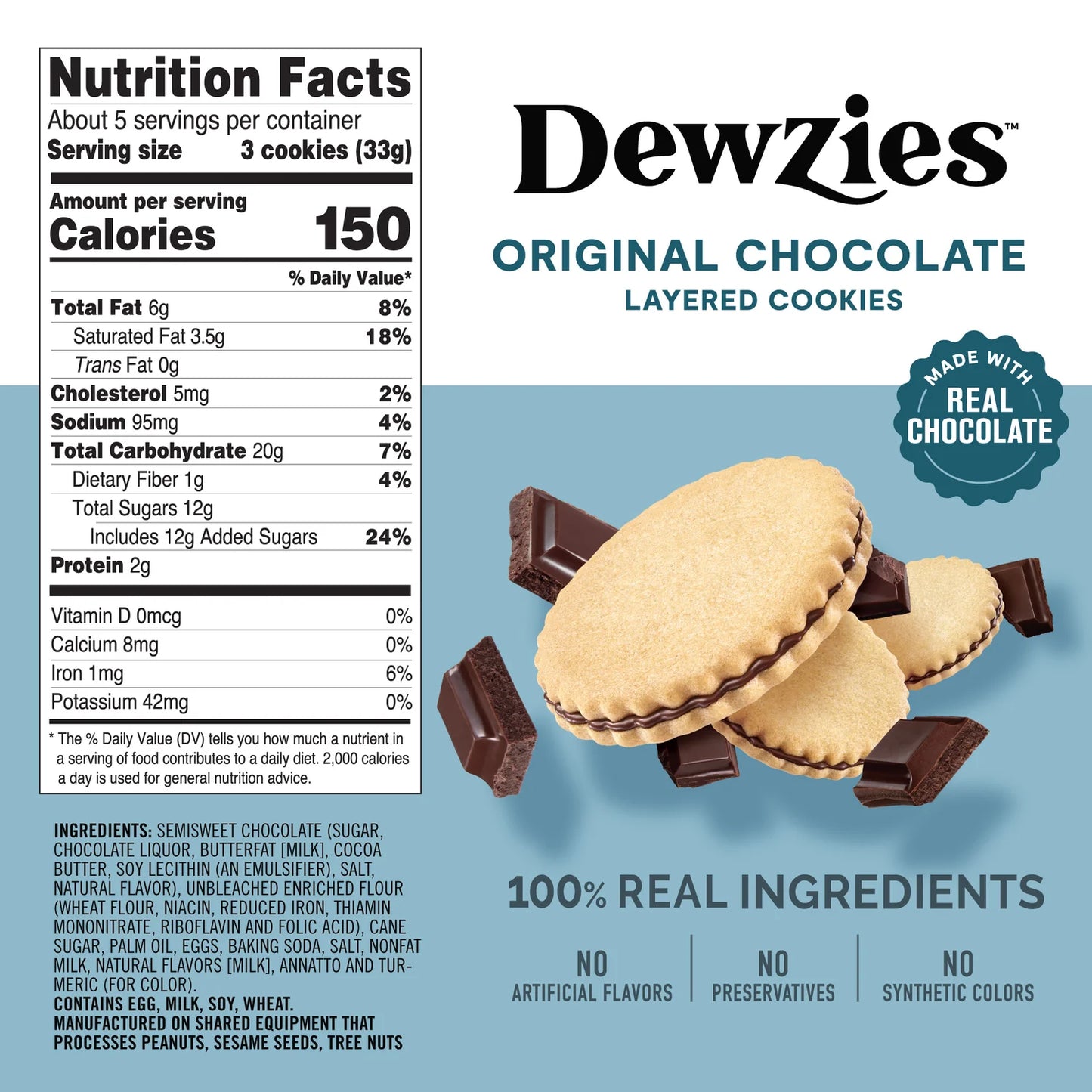 DEWEY'S BAKERY ORIGINAL CHOCOLATE DEWZIES LAYERED COOKIES