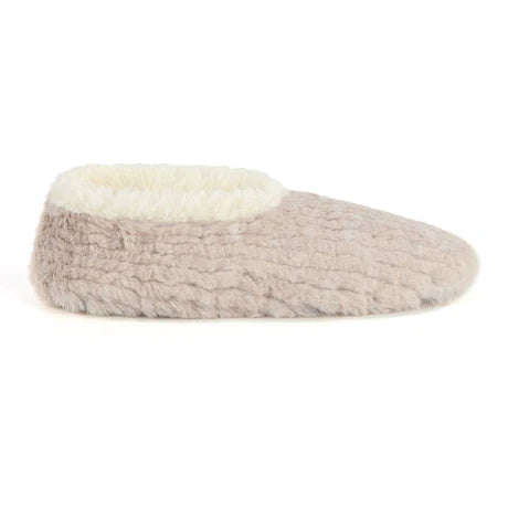 Snoozies! Womens Teddy Bear Faux Fur Slipper With Memory Foam Sole Oatmeal