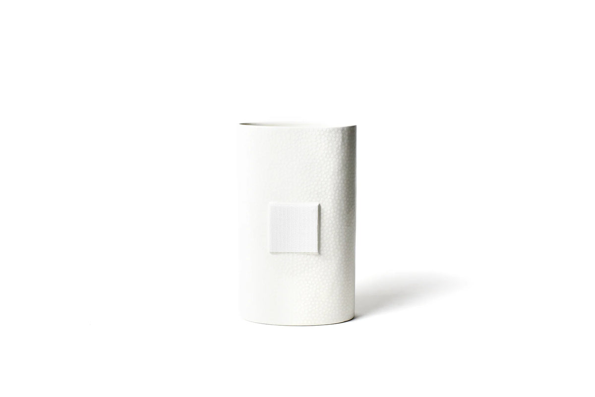 HAPPY EVERYTHING! WHITE SMALL DOT BIG OVAL VASE