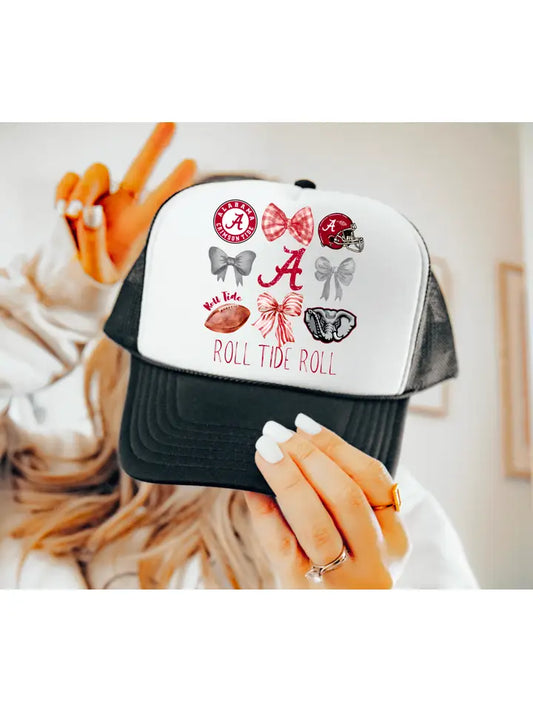 Alabama Football Coquette Trucker Hat Roll Tide