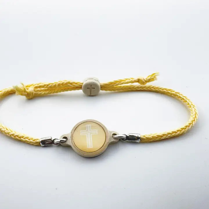 Versible Tap To Pray™ - Survivor Series Handmade Bracelets-Honeysuckle + Cross