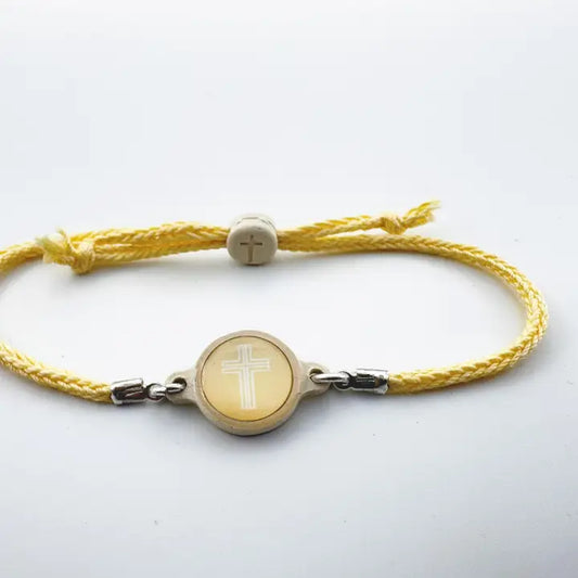 Versible Tap To Pray™ - Survivor Series Handmade Bracelets-Honeysuckle + Cross