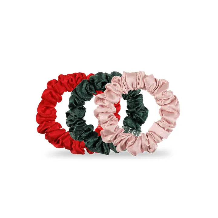 Teleties Silk Hair Scrunchie | Small | Poinsettia