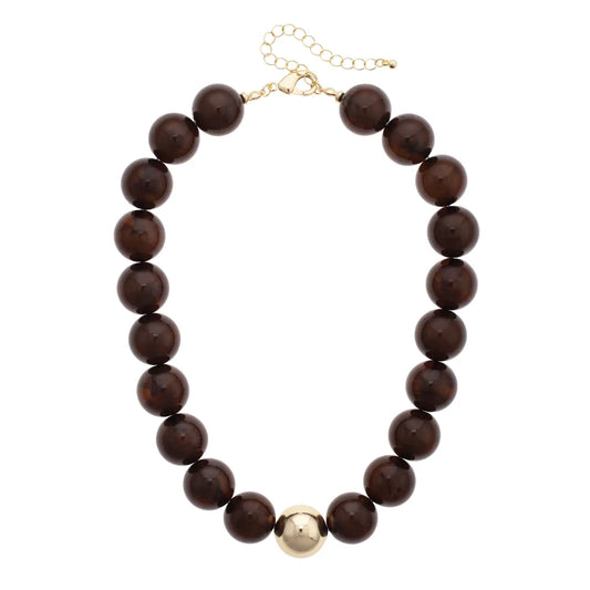 Canvas Style Marjorie Fall Beaded Necklace-Brown