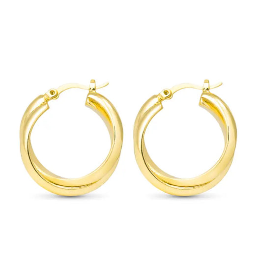 Amanda Blu Diana Polished Simple Twist Hoop Gold