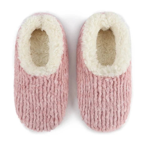 Snoozies! Womens Teddy Bear Faux Fur Slipper With Memory Foam Sole Light Pink