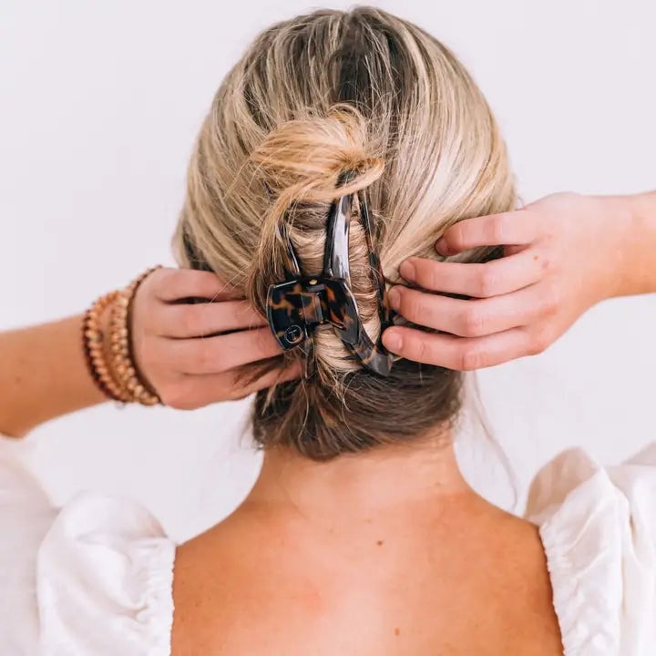Teleties Open Hair Clip | Large | Tortoise