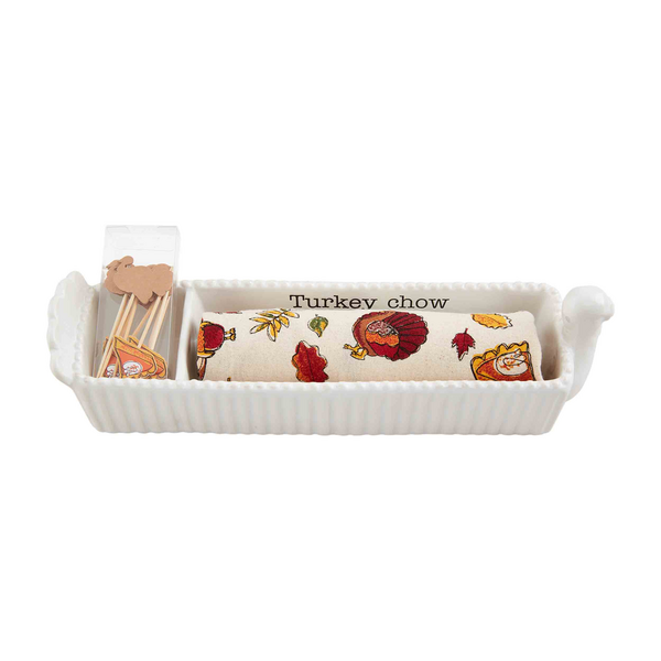 MUD PIE TURKEY CRACKER DISH SET