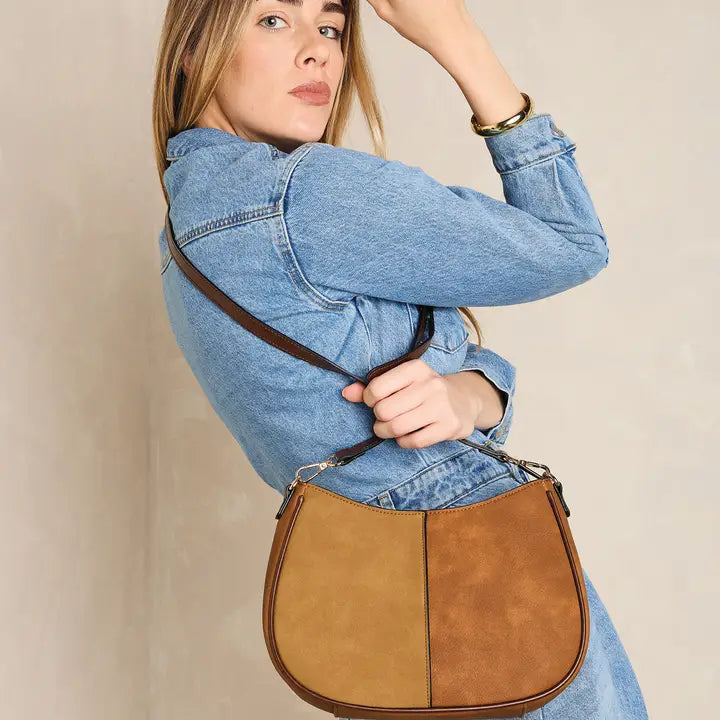 JEN & CO. Zoe Two-Tone Distressed Crossbody