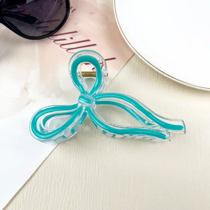 Jelly Color Bow Hair Clip Retro Simple Claw Clips