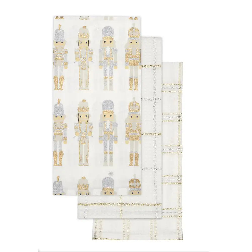 Harman Christmas 'Nutcracker' Cotton Kitchen Towel 18x26" - Set of 3