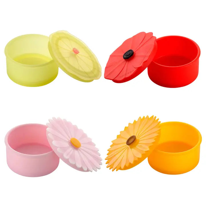 Charles Viancin Floral Containers Small - Set/4 (Poppy, Lilypad, Sunflower, Daisy)