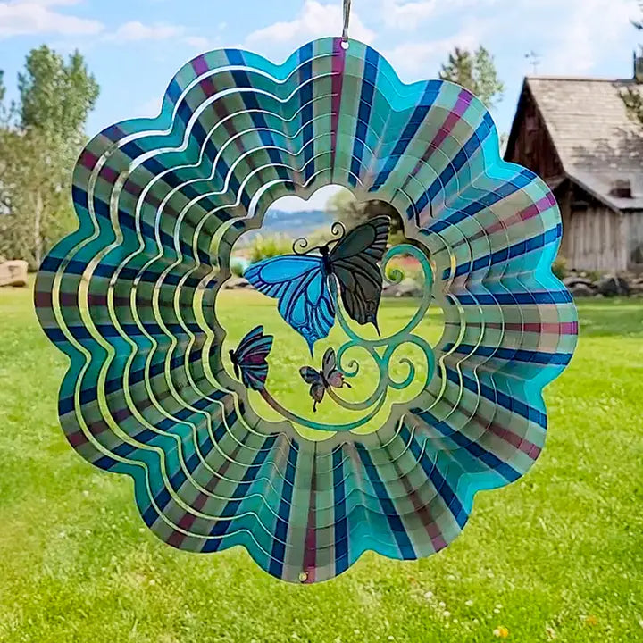 Spinfinity Designs 3D Blue Butterfly - Large Wind Spinner