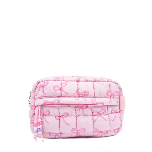 OMG Accessories Quilted Scrunchies Bow Printed Pouch