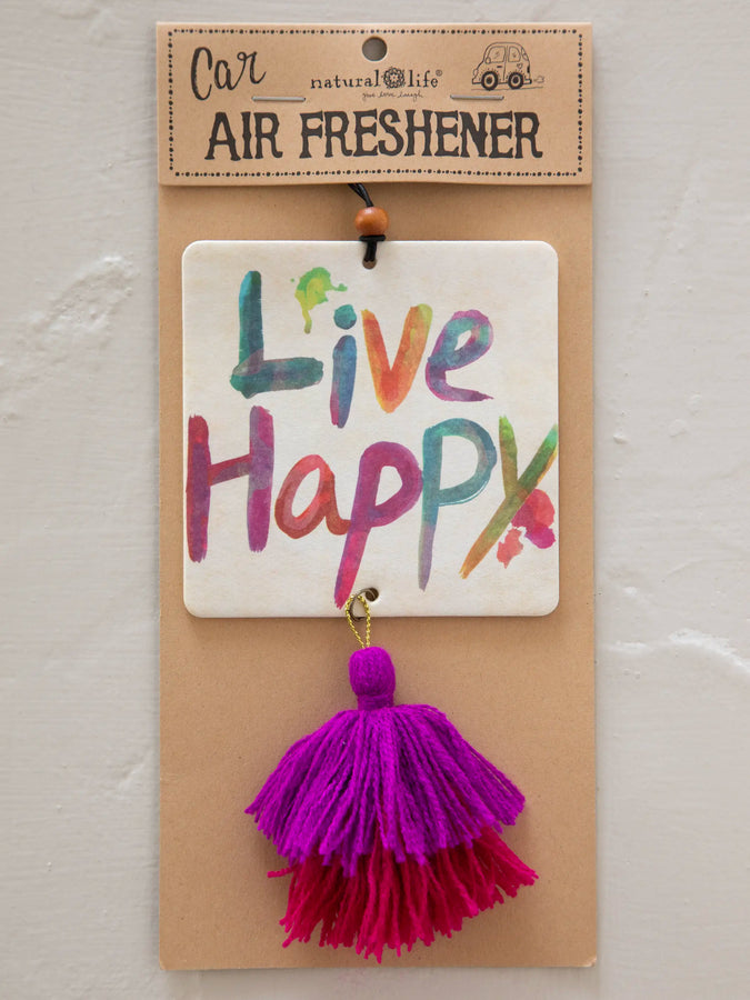 Natural Life Car Air Freshener-Live Happy