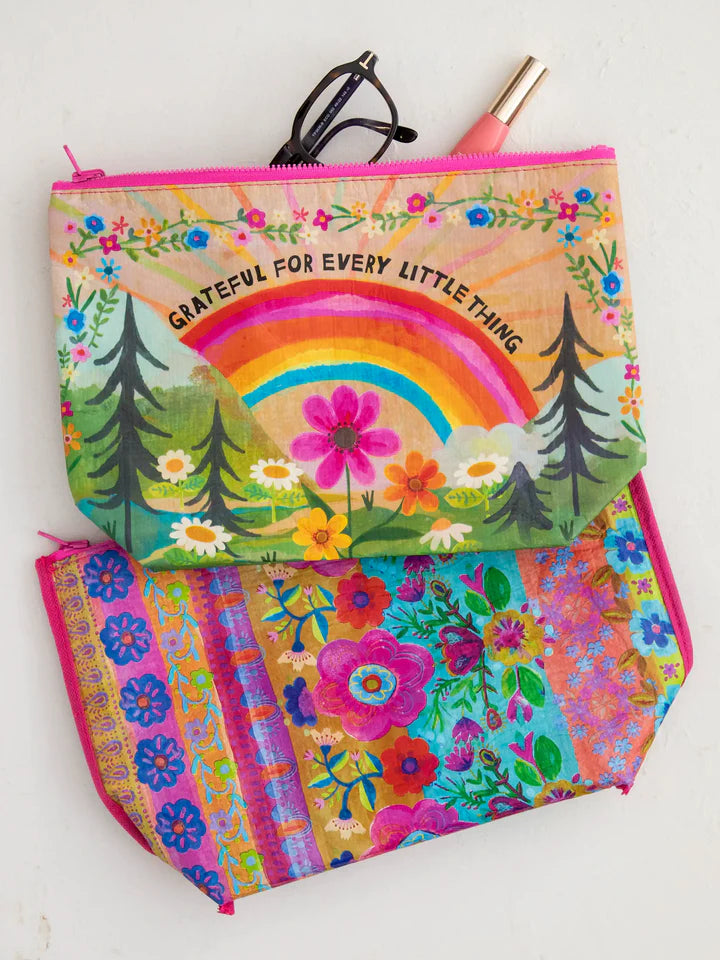 Natural Life Recycled Zipper Pouch - Grateful