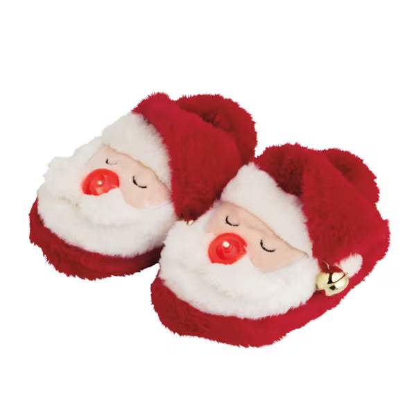 MUD PIE CHRISTMAS JINGLE LIGHT-UP SLIPPERS