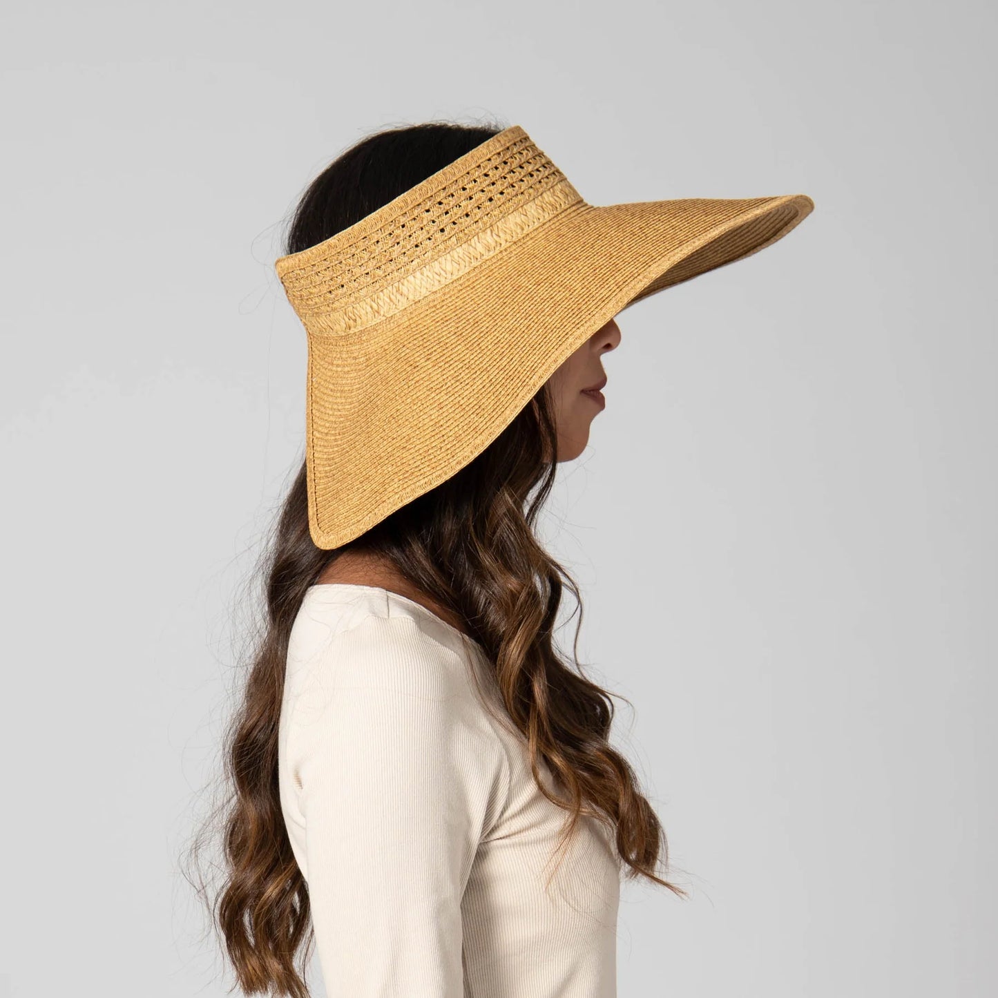 San Diego Hat Everyday Full Coverage - Wide Brim Roll Up Visor-Toast