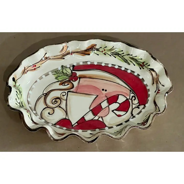 Heartfelt Traditions Small Oval Tray (Santa Holly - 2025 Christmas Collection)