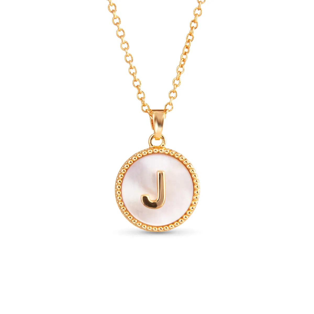 AMANDA BLU GOLD MOTHER OF PEARL INITIAL NECKLACE