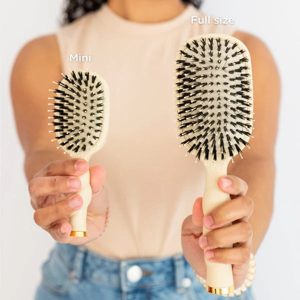 Teleties Mini Boar Bristle Hair Brush - Tan