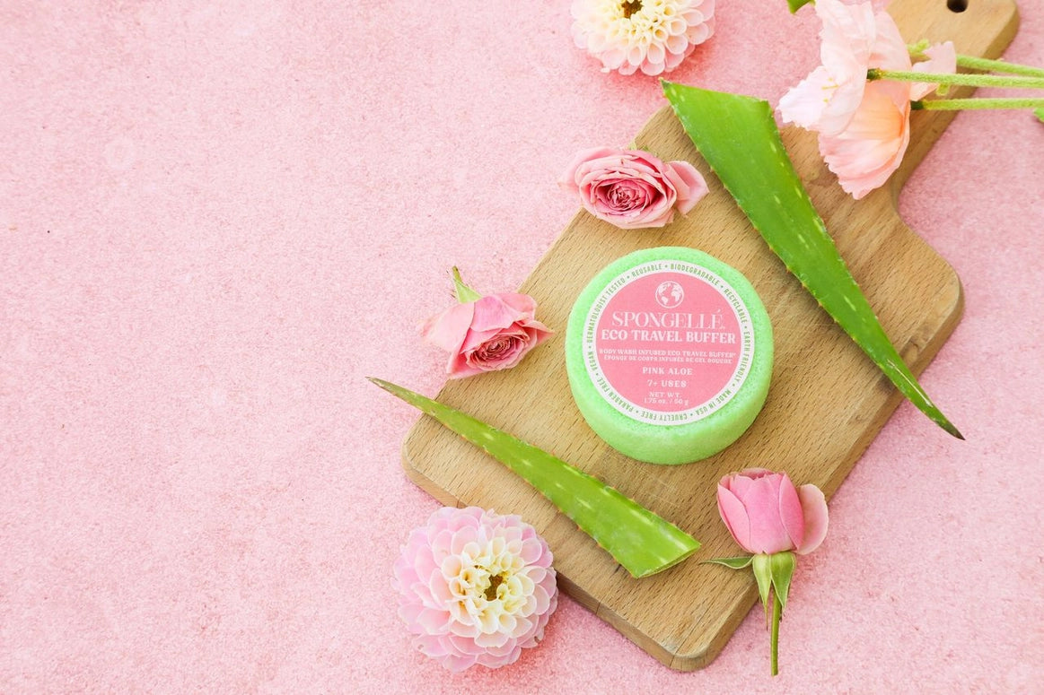 Spongelle Pink Aloe Eco Travel Buffer