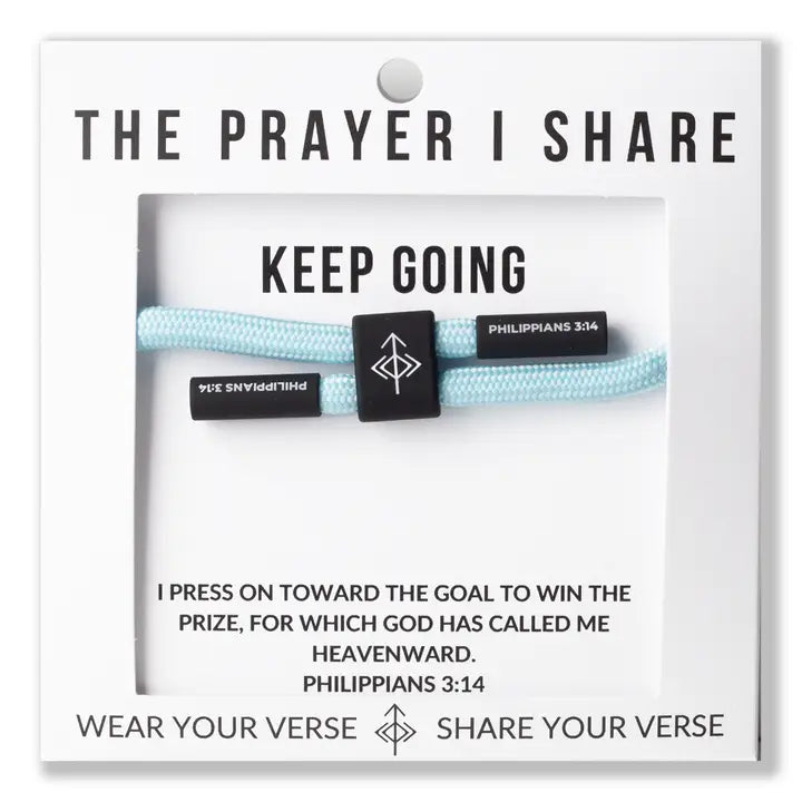 THE PRAYER I SHARE Keep Going Christian Cord Bracelet, Bible Verse Gifts