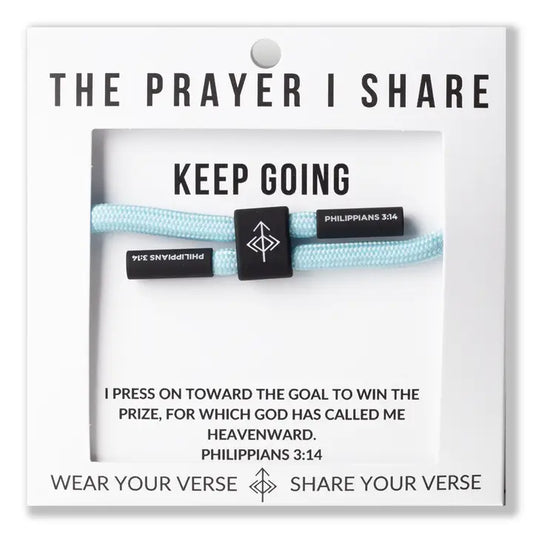 THE PRAYER I SHARE Keep Going Christian Cord Bracelet, Bible Verse Gifts