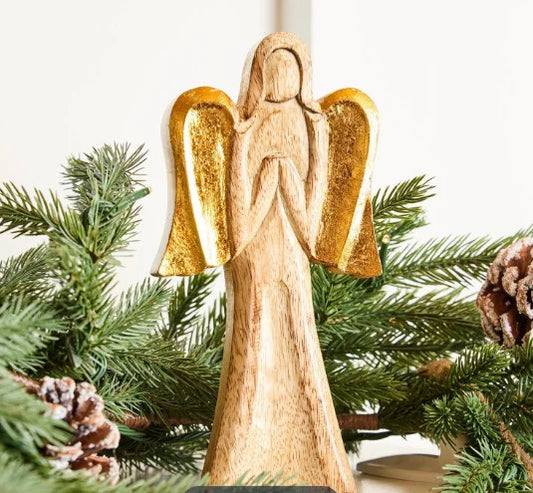 MARY SQUARE SMALL WOOD ANGEL