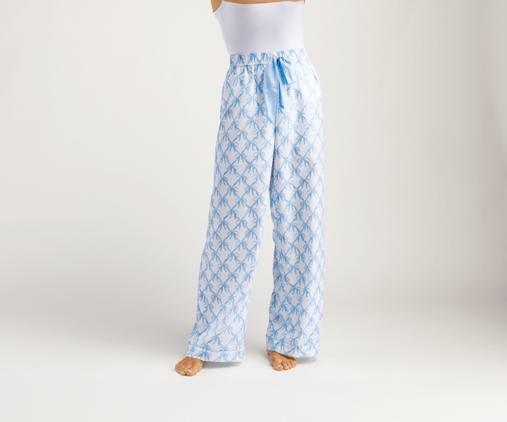 MUD PIE BLUE BOW PAJAMA PANTS
