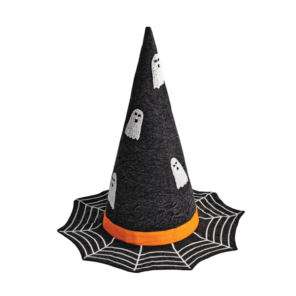 MUD PIE LARGE BEADED WITCH HAT SITTER