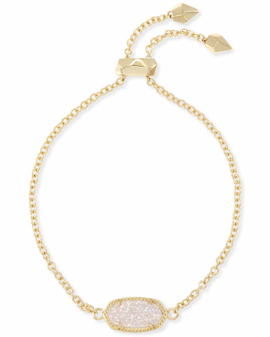 Kendra Scott Elaina Gold Adjustable Chain Bracelet in Iridescent Drusy